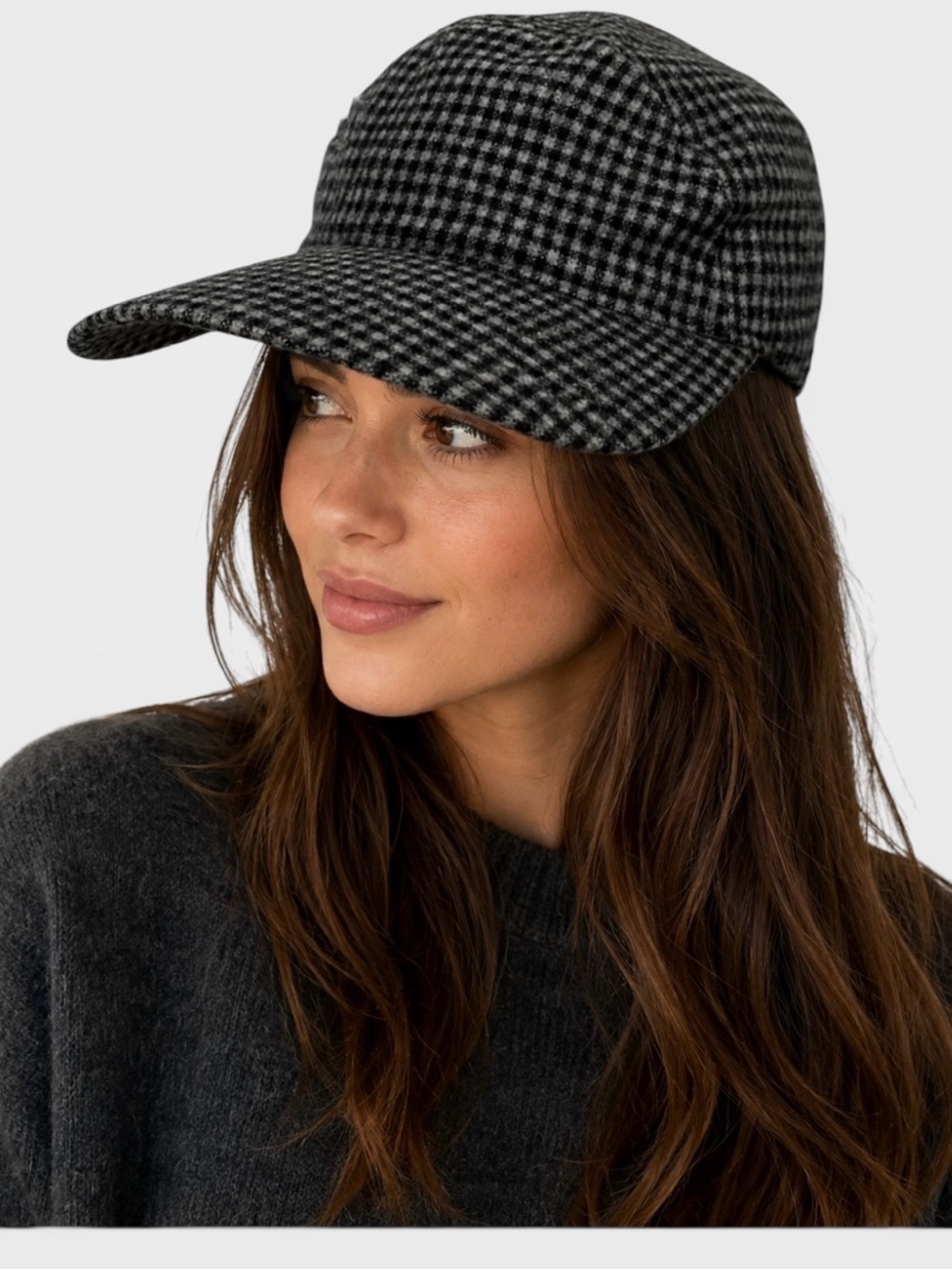 509 10/$50🏄🏻‍♀️ Wool Checkered Warm Baseball Cap with Adjustable Strap